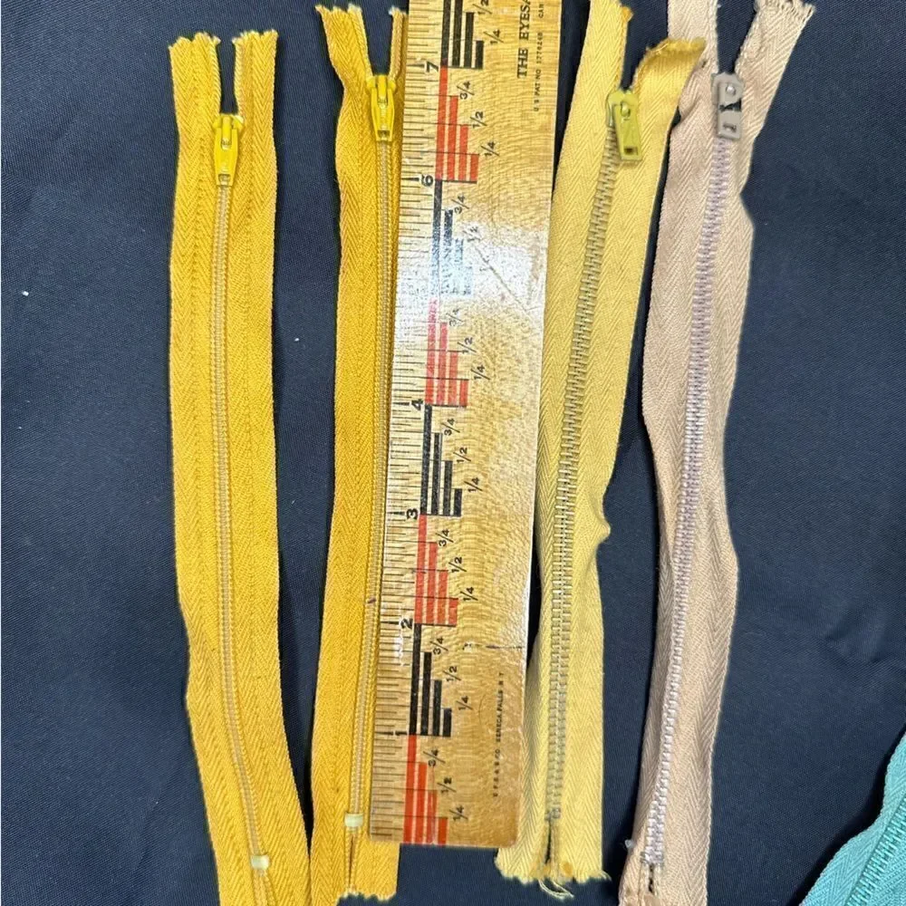 Vintage Selection of various colored Zips for Dressmaking/Tayloring